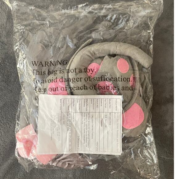 Kirei Sui Girls Size 3-5 yrs Gray Pink Mouse Costume - Picture 9 of 10